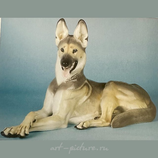 Фароровая овчарка Gross Schäferhund / Большая немецкая овчарка Модель № 76 Allach Theodor Kärner