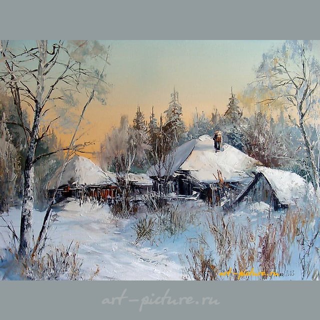 Морозное утро холст,масло