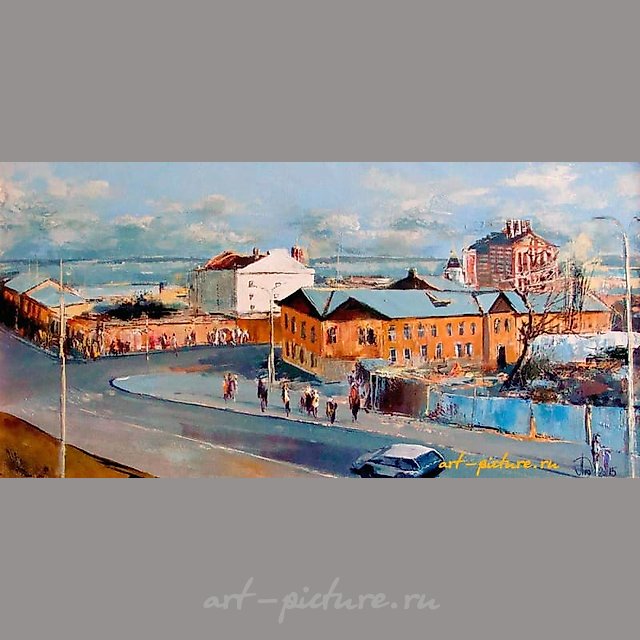 Самара.Вид на Волгу масло,холст