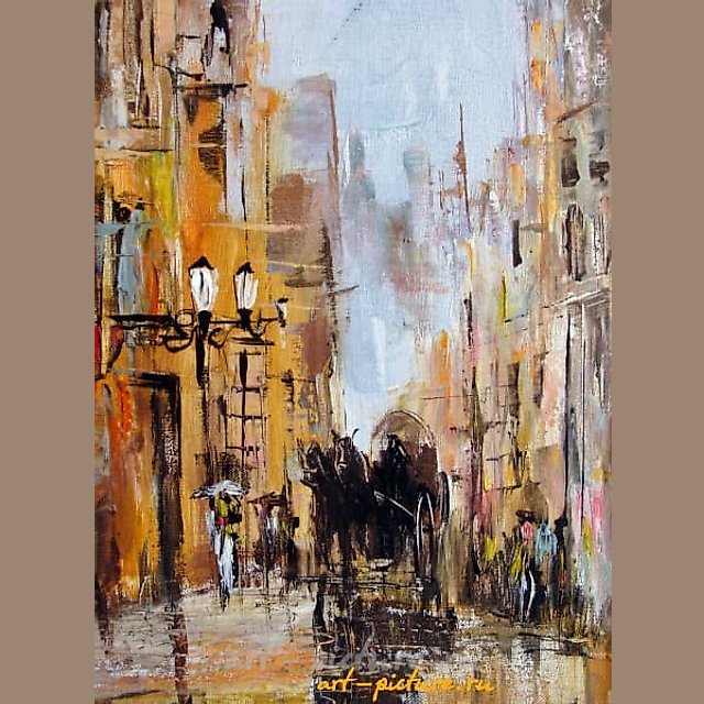 Пражская улочка акрил,холст
