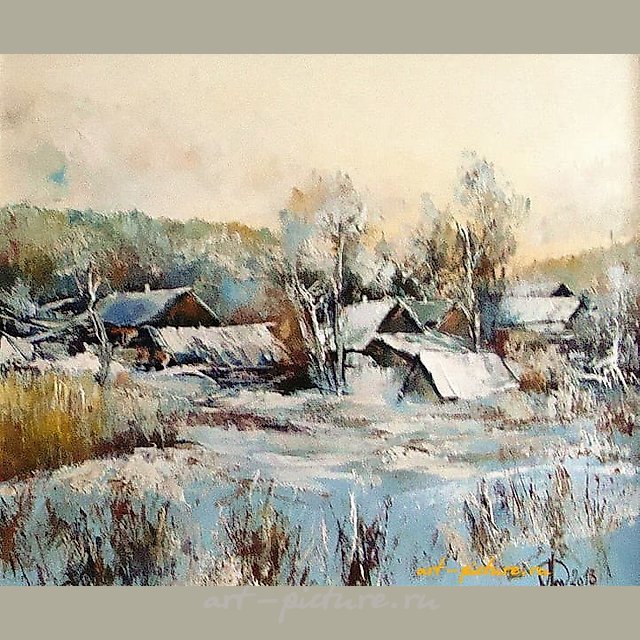 Сельский пейзаж масло,холст