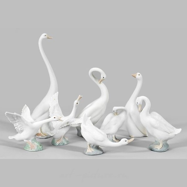 Фарфоровые фигурки лебедей из Испании: коллекция Lladro/Nao