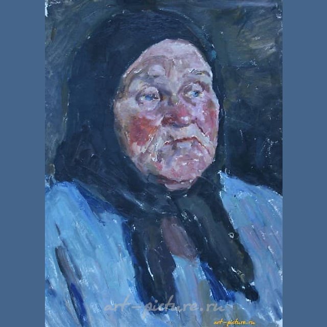 Этюд к картине "Разговор" Герой Соц. труда Шарикова. Картон, масло 45 х 33 см