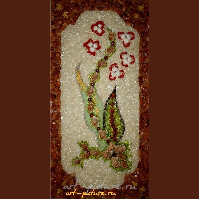 Мозаичное панно Драконьи цветы / Dragon flowers Мозаика на стекле 