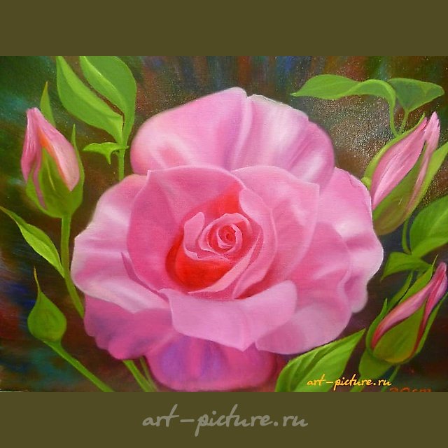 Queen of flowers oil, canvas on cardboard