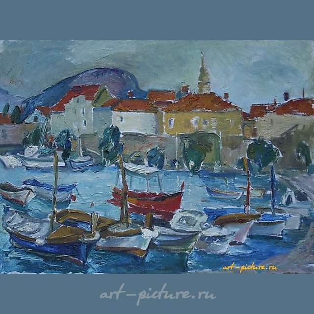 Черногория. Картон, масло. 30 х 40 см