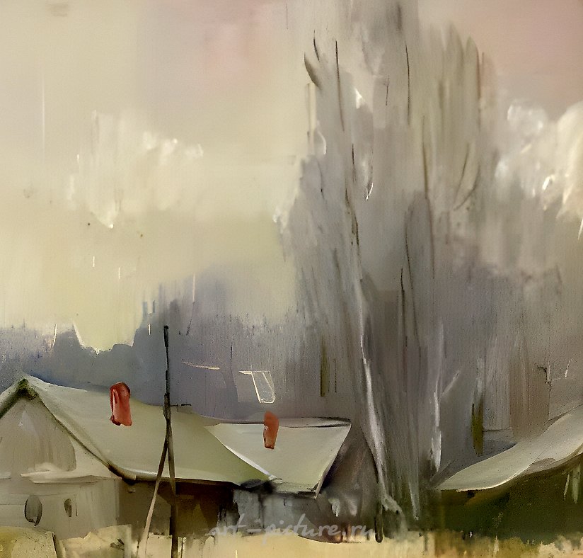 Весна. Этюд с козой. ДВП, масло. 41 х 57 см.