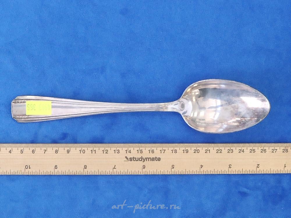СЕРВИРОВОЧНАЯ ЛОЖКА ИЗ РУССКОГО СЕРЕБРА, 102 ГРАММА, С КЛЕЙМОМ