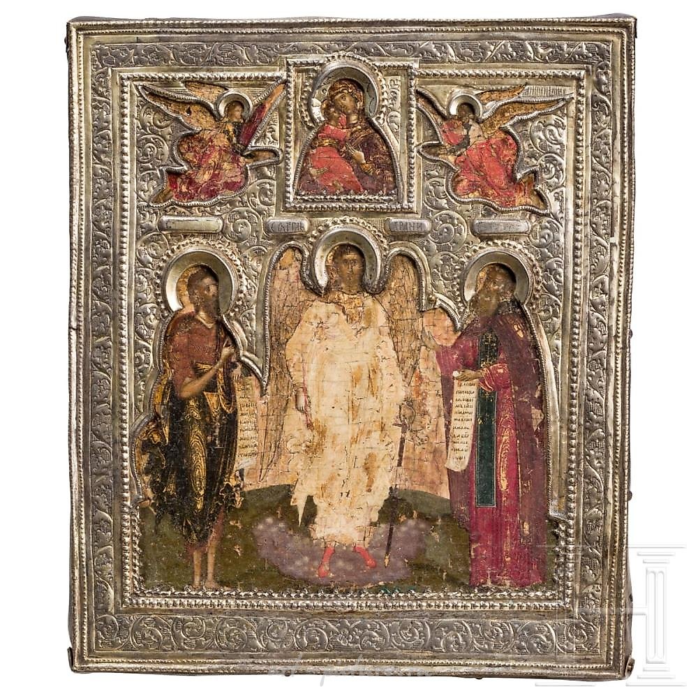 Русская икона праздника с ризой, XIX век