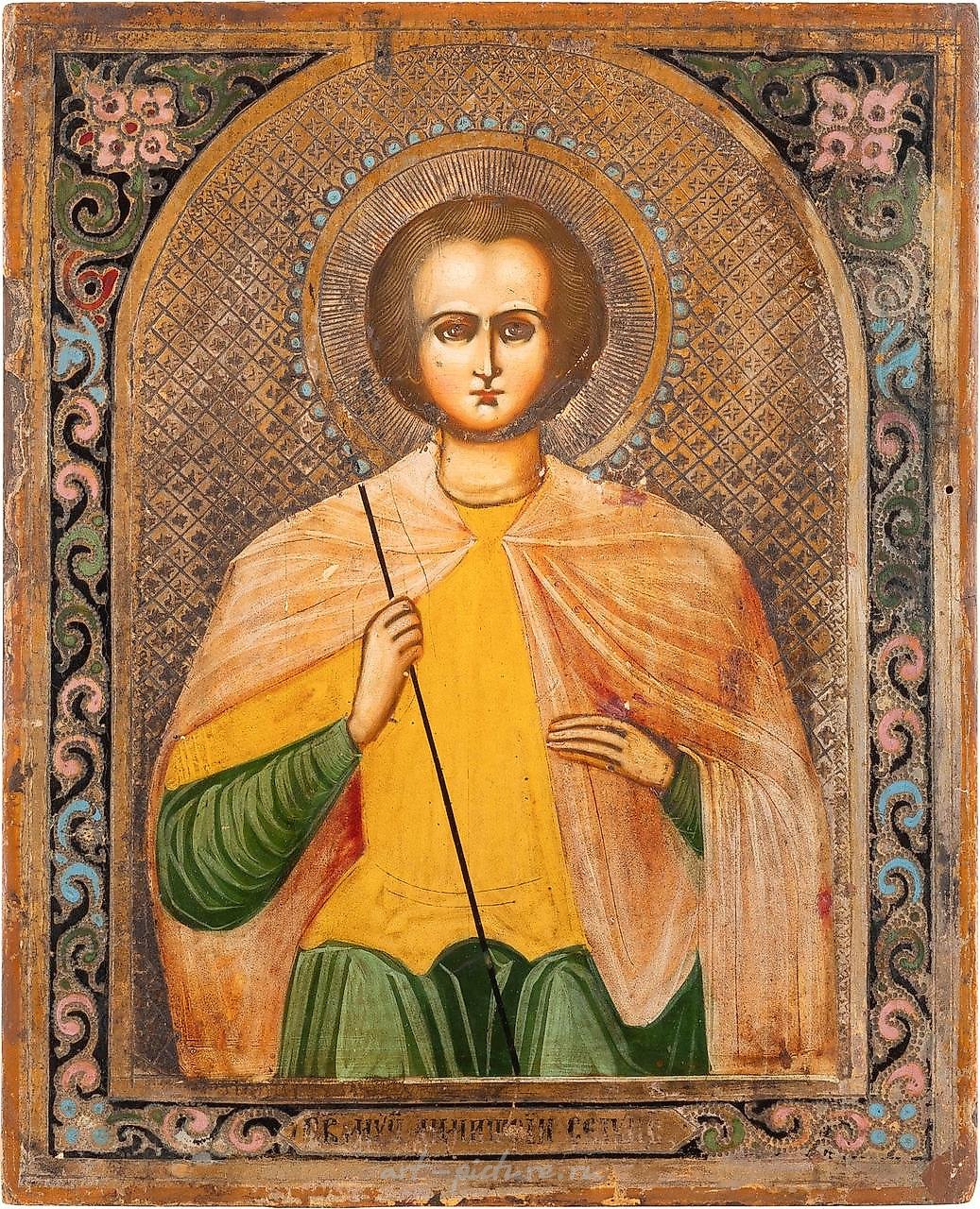 A SMALL ICON SHOWING ST. DEMETRIUS Russian, circa 1900