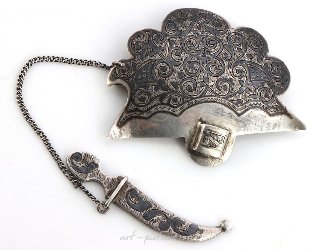 ANTIQUE STERLING SILVER AND TURQUOISE BELT BUCKLE
