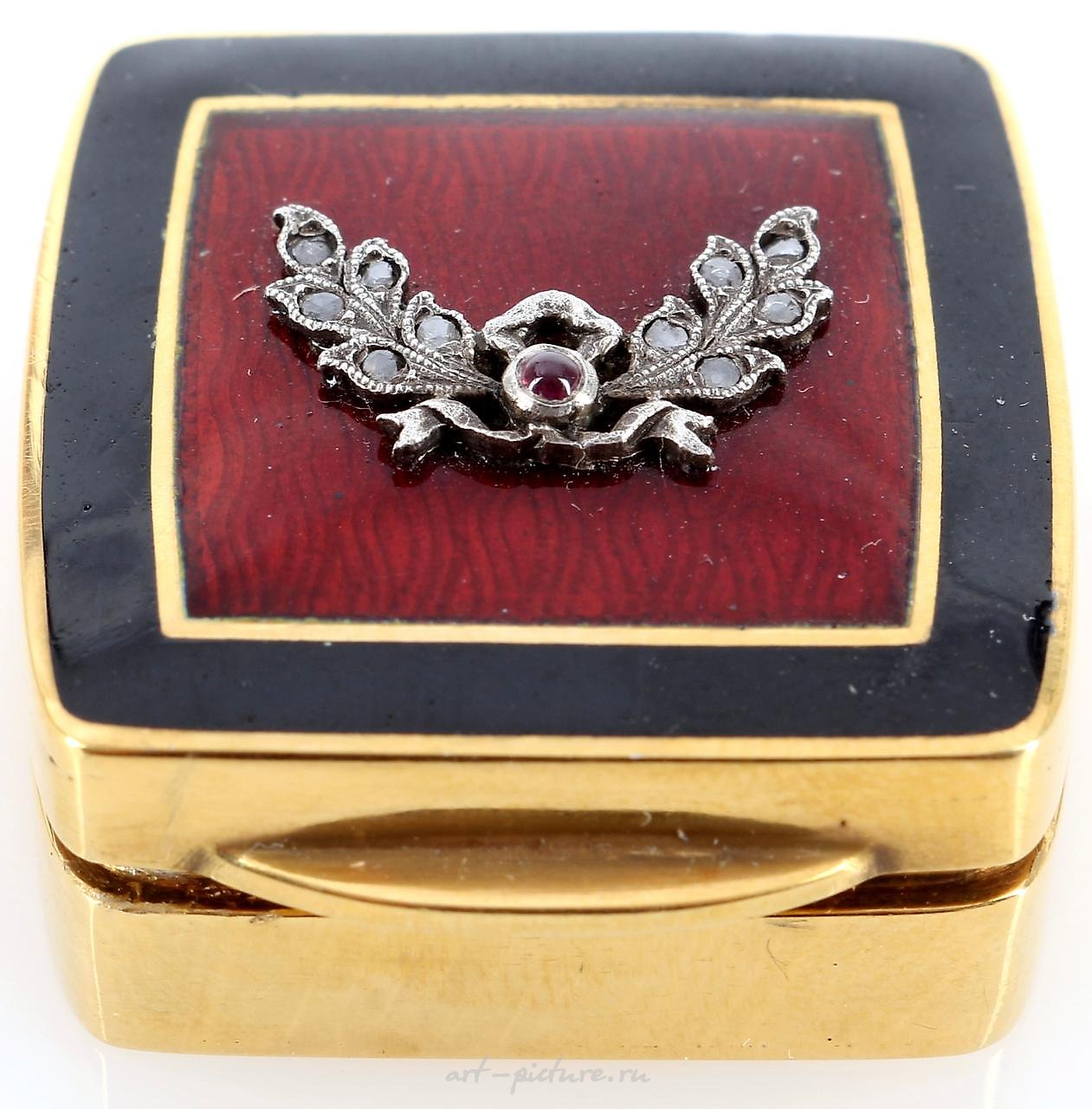 Russia 88 zolotniki heart box with enamel, Russland Silber H...