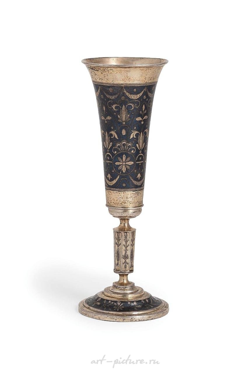GOLDEN SILVER FLUTE WITH NIELLO, MOSCOW, 1839