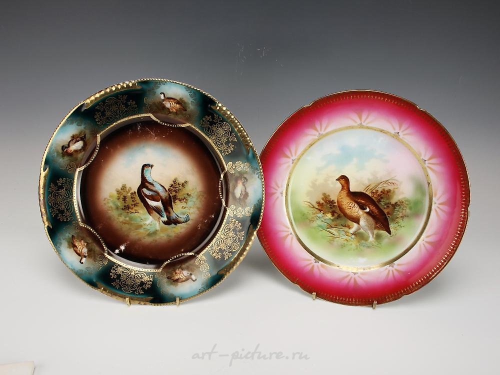 TWO AUSTRIAN PHEASANT PLATES