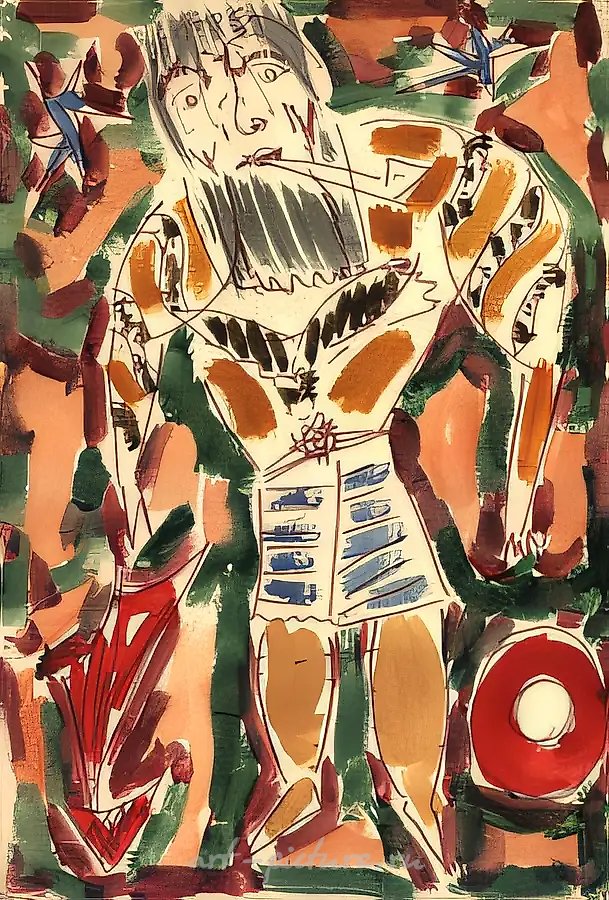 Озорной матрос, 1960, бумага, акварель, 36x24