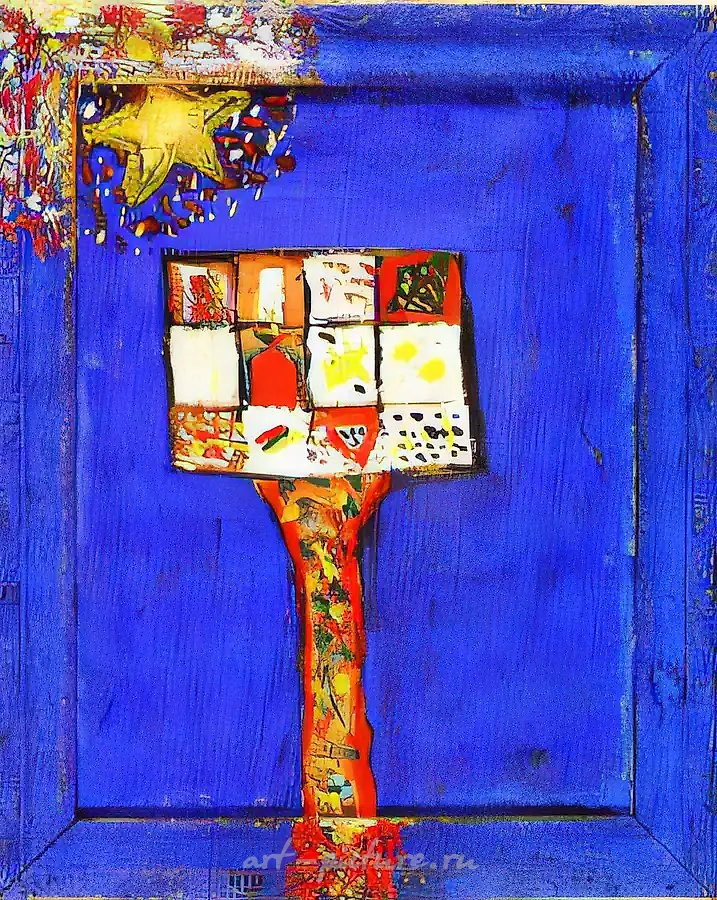Звезда, 1993, смешанная техника на картоне, 36x29