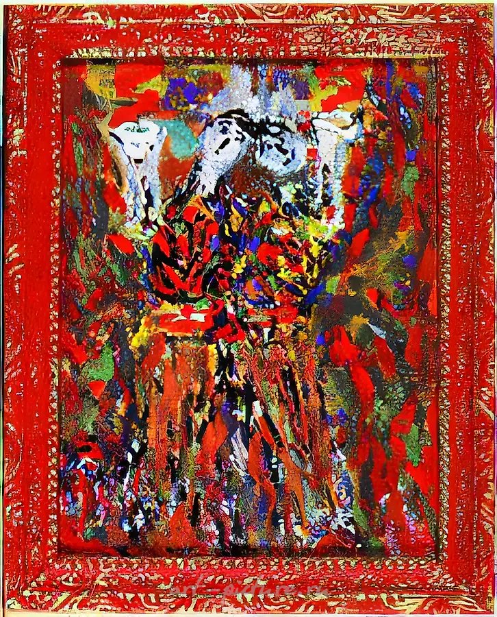 Две квинты, 1993, смешанная техника на картоне, 33x28,5