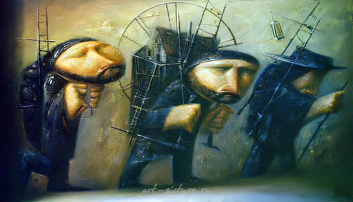 Пилигримы, 1998, холст, масло, 70х90