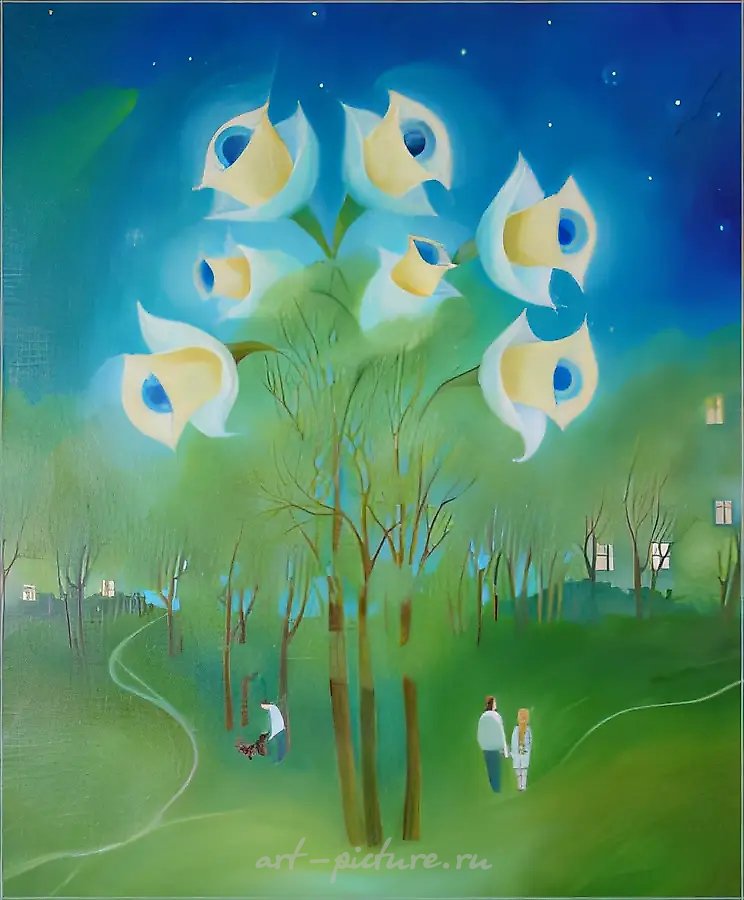 Вечер в провинциальном городке, 2000, холст, масло, 50x60