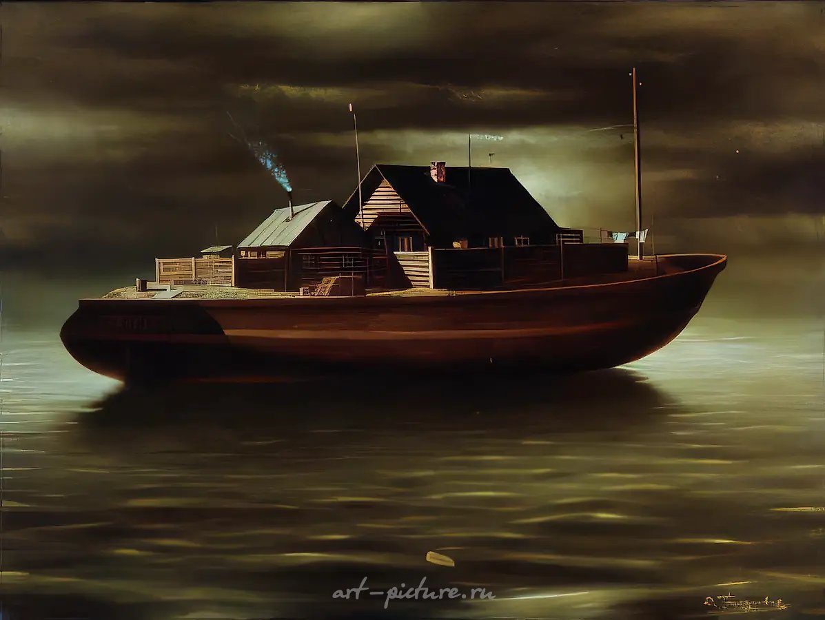 Ковчег., 1996, холст, масло, 75x90, $4.000,