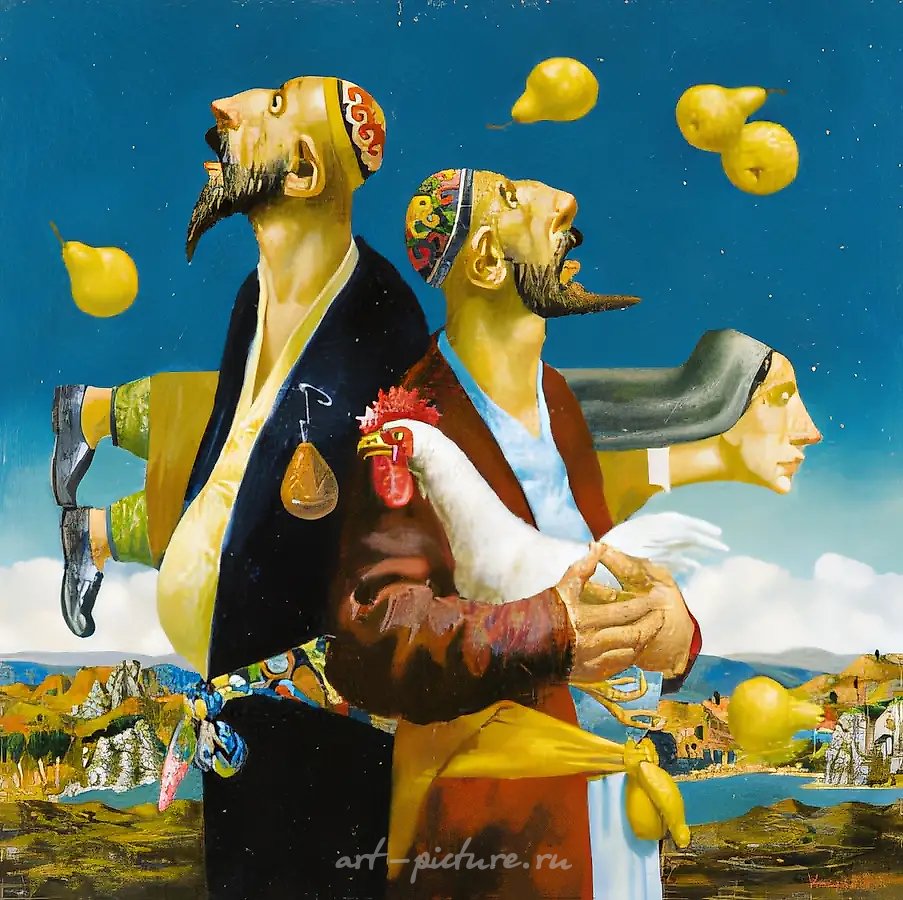 Грушевый дождь., 1998, холст, масло, 80х80