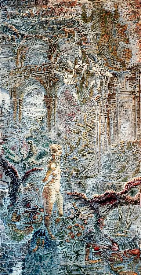 Ручей, 1999, холст, масло,  смешанная техника, 100x80