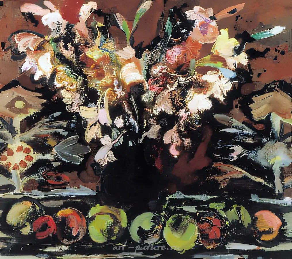Гладиолусы., 1995, холст, масло, 70х80
