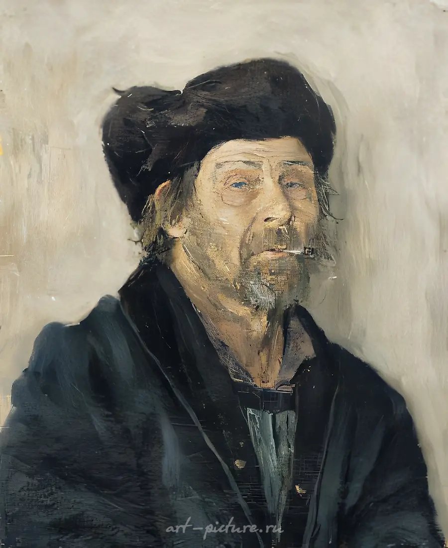Портрет мужика, 1994, картон, масло, 57х47