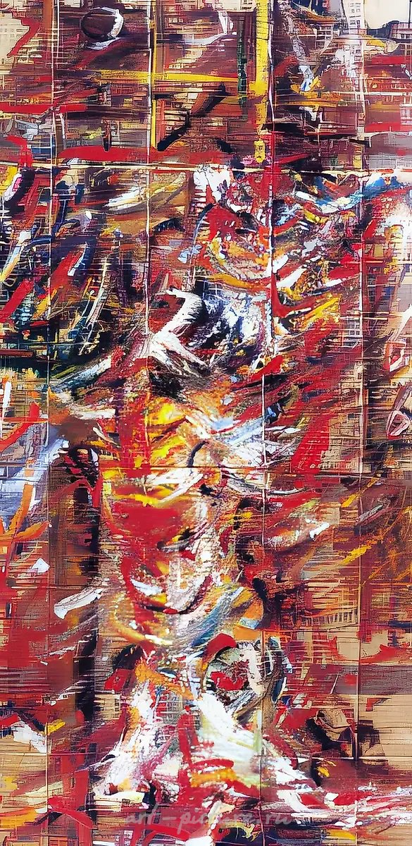 Обнаженная модель, № 1862, 1999, бумага, масло, 139х70