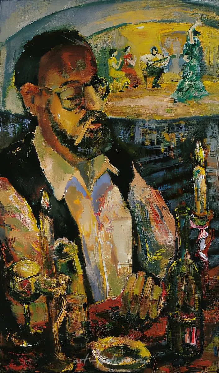 Дуэнде (Портрет мужа), 1999, холст, масло, 100х60