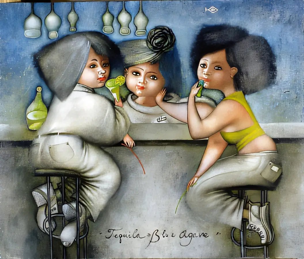 Текила «Blue agave», 2000, акрил на холсте, 60x50