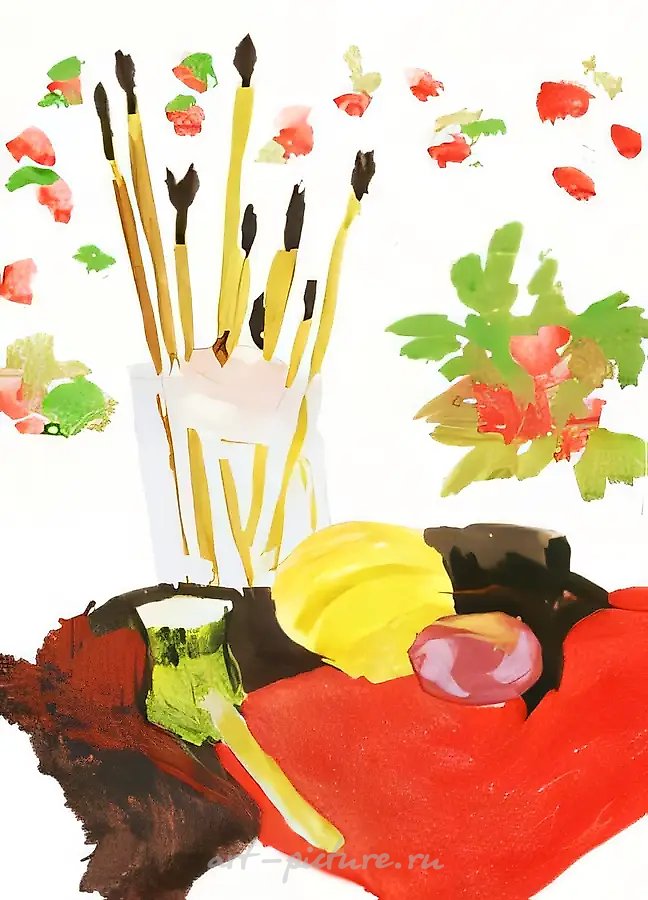 Натюрморт на красной скатерти, 1999, доска, гуашь, 40x30