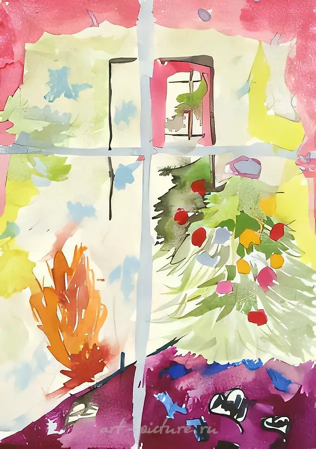 Краски бури, 1999, доска, гуашь, 25x18