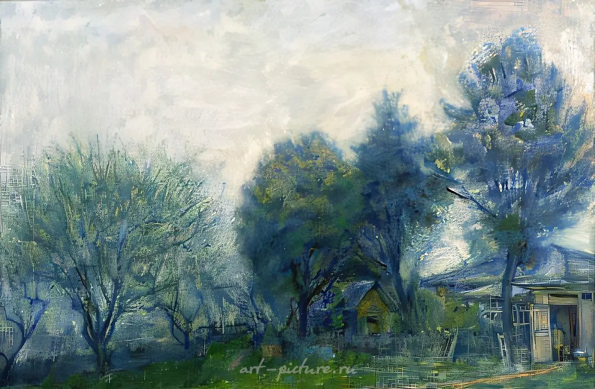 Сад в Суханове, 1979, холст, масло, 50х79 Владельцы Рубанов В.И. и Рубанова Е.И.