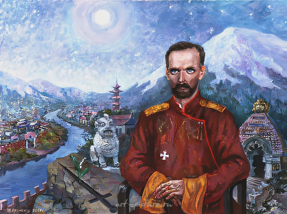 А. Оранская. Портрет барона Унгерна, 2000, холст, масло, 60х80, $700