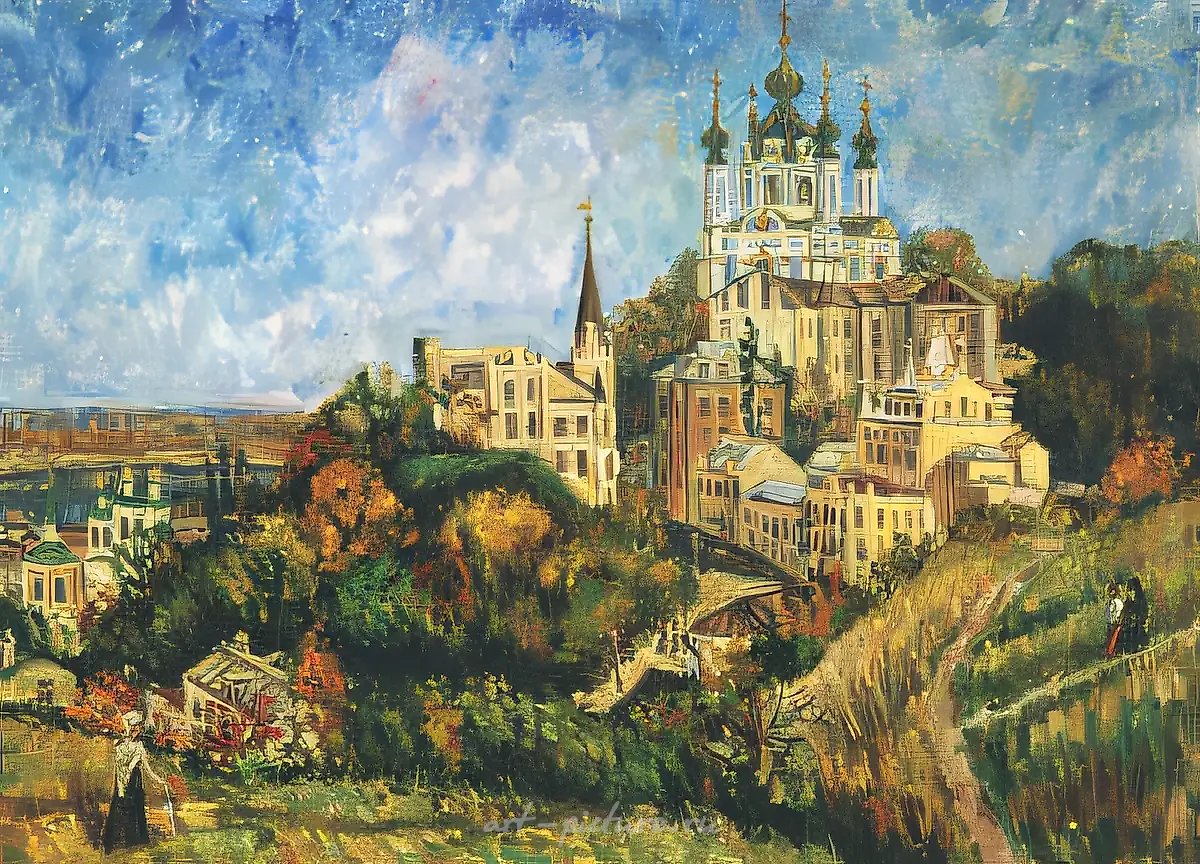 Д.Небогатов. Киев. Андреевский спуск, 1995, холст, масло, 60х80, $230