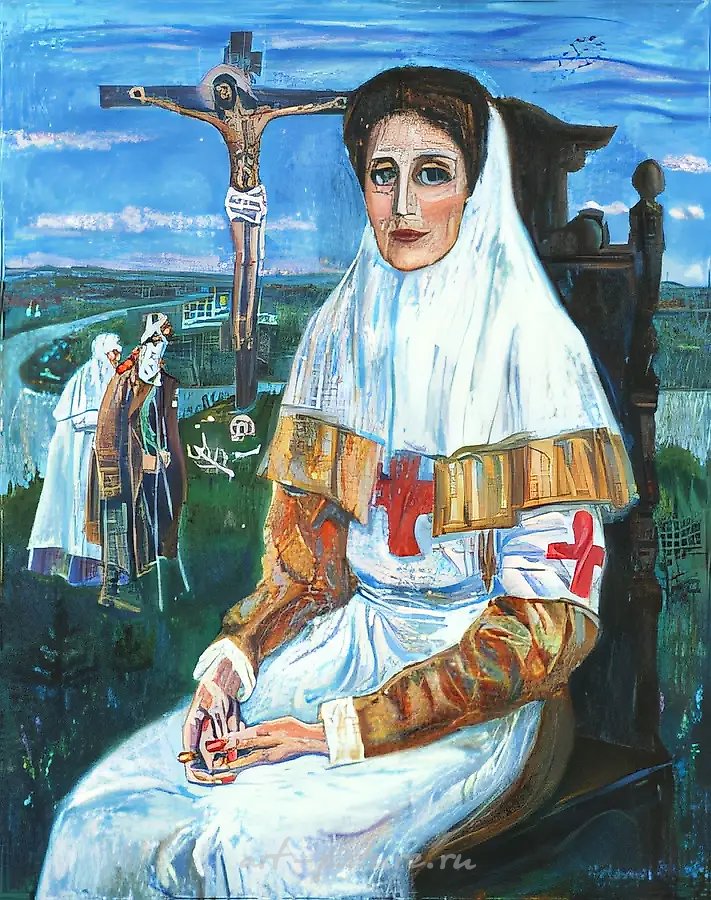 Д.Небогатов. Сестра милосердия, 1989, холст, масло, 100х80, $460