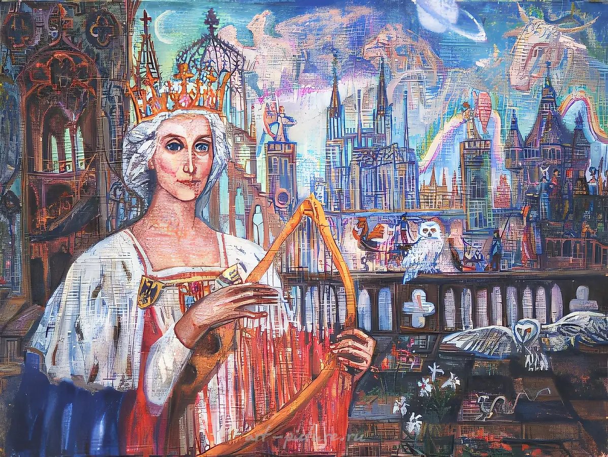 Д.Небогатов. Небесный Грааль, 2000, холст, масло, 60х80, $350