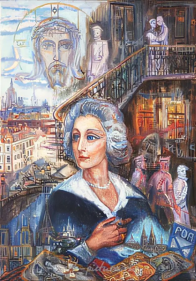 Д. Небогатов. Память. Триптих. Центральная часть, 1999, масло на холсте, 101x41