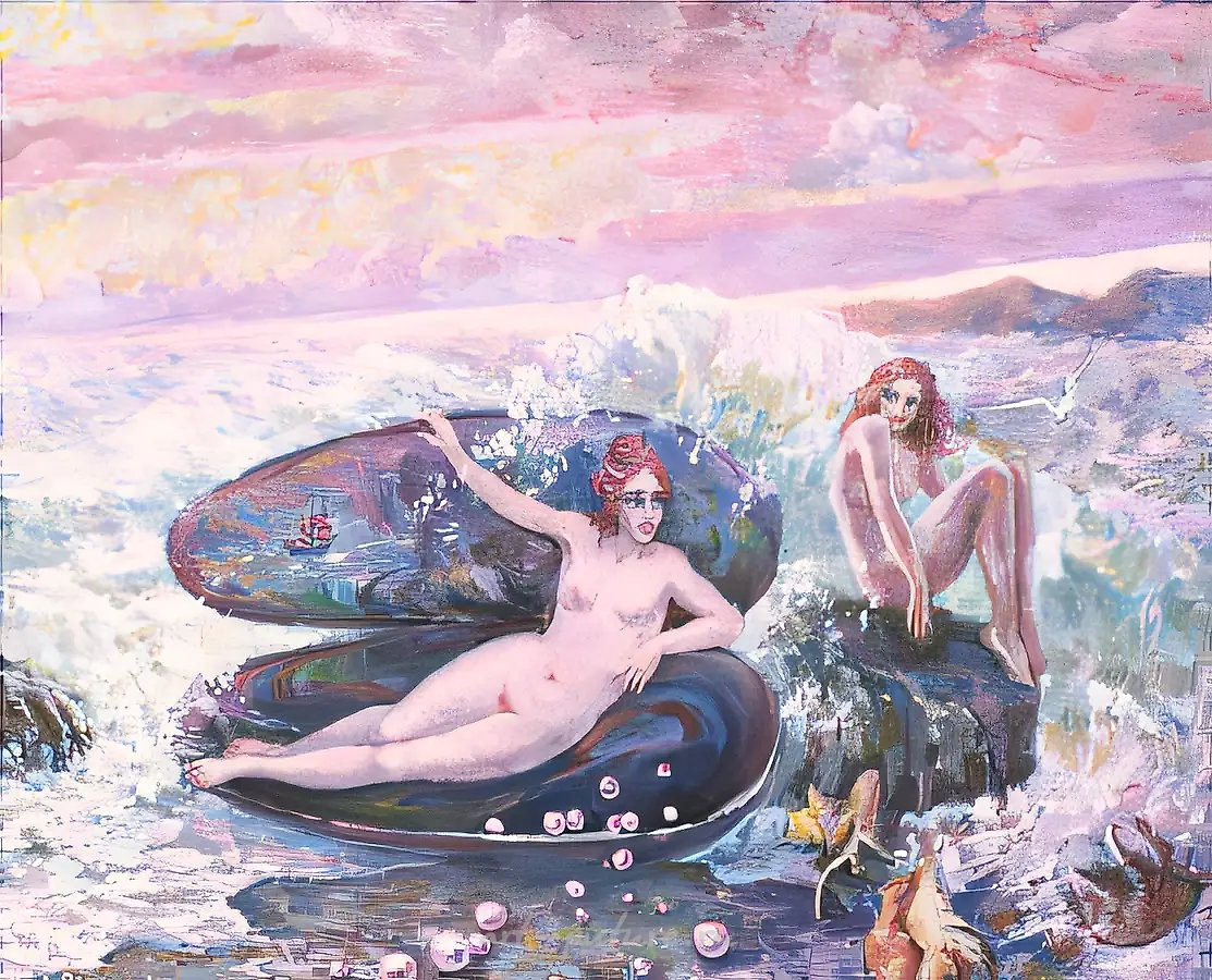 А. Оранская. Розовый жемчуг. Левая часть, 2000,  ,