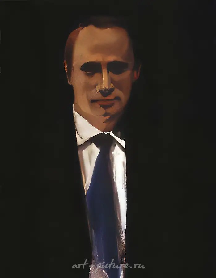 Портрет Президента Российской Федерации В. В. Путина, 2000, масло на холсте, 60x45. Частная коллекция, Россия