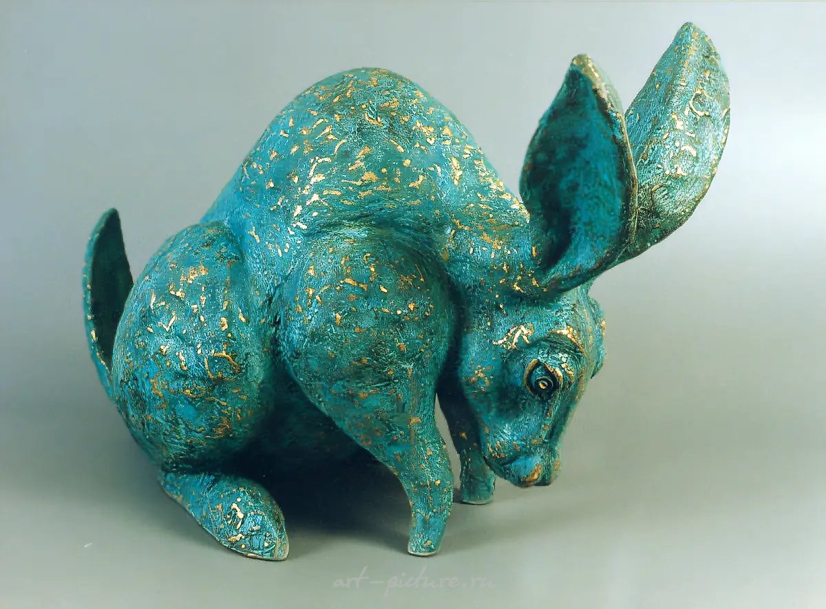 Заяц, 1996, бронза, 60x50x40