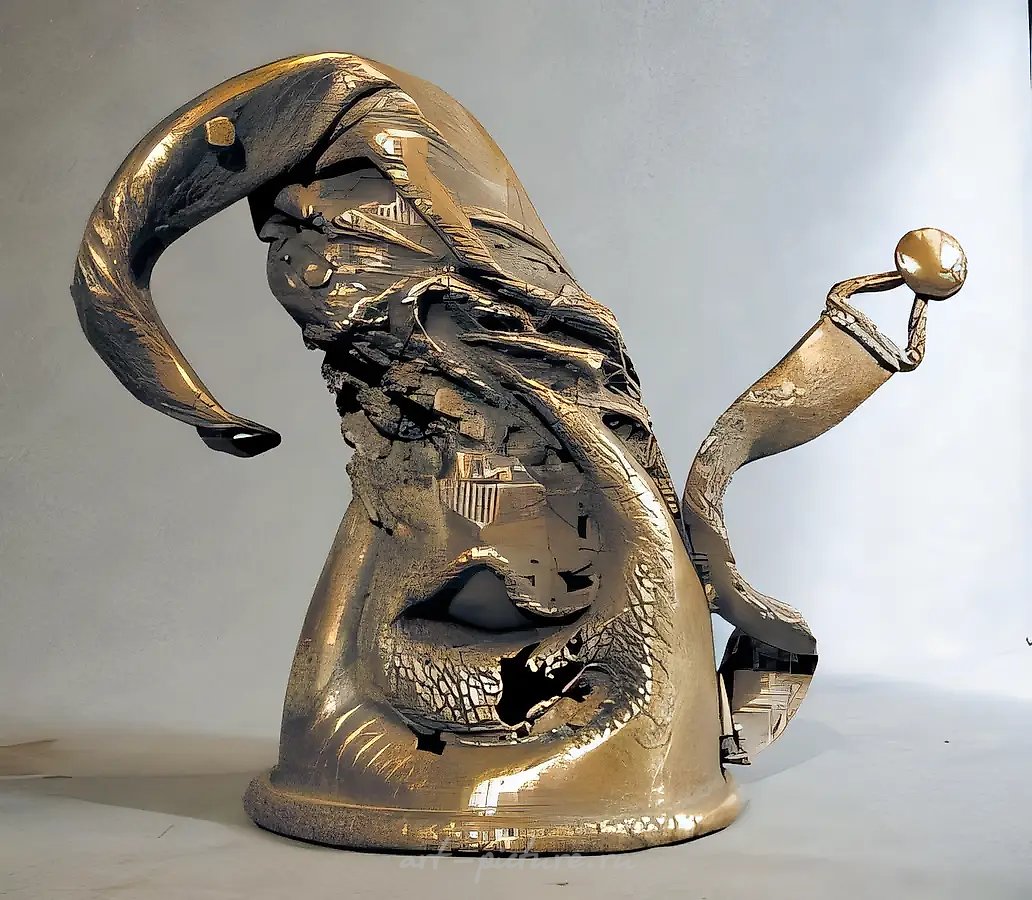 Из серии “Чайники”. Колпак, 2002, бронза, литье, высота 60 см