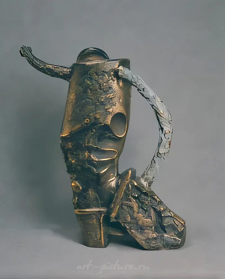 Из серии “Чайники”. Сапог, 2001, бронза, литье, высота 50 см