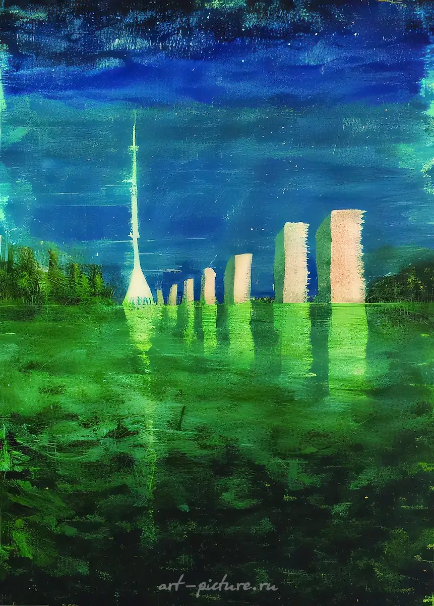 Останкино, 2003, масло на холсте, 136x90 дюймов