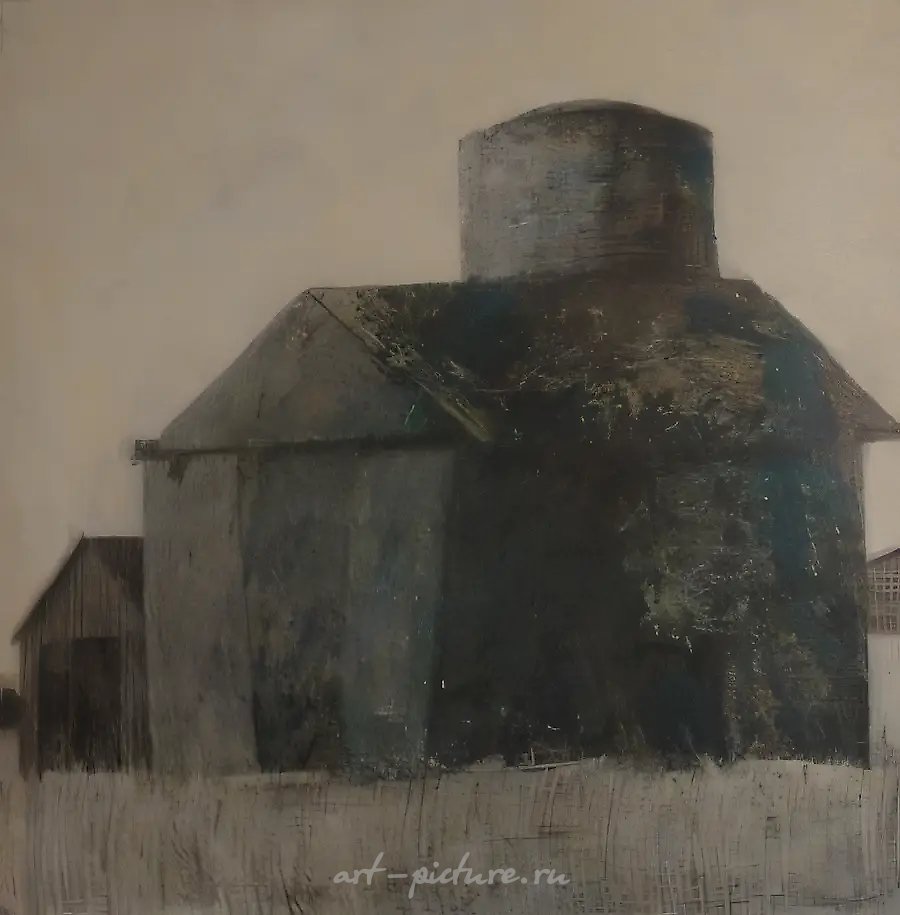 Пейзаж с архитектурой, 2006, 80x80 см