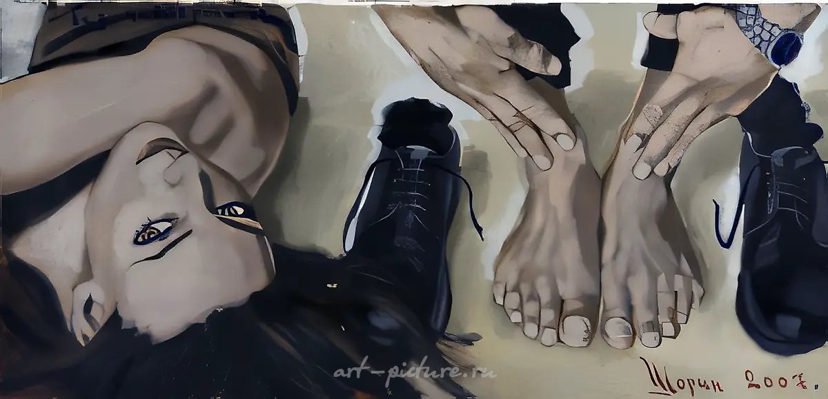Без четверти два, 2007, масло на холсте, 96x200