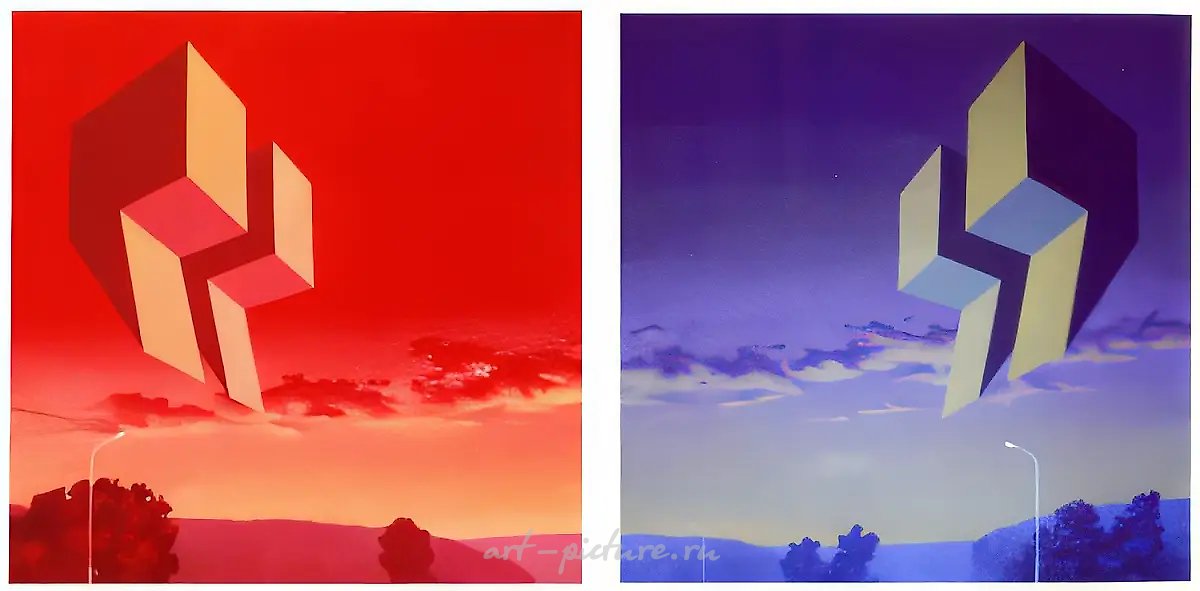 Кавычки, 2000, акрил на холсте, 1x1 м каждая
