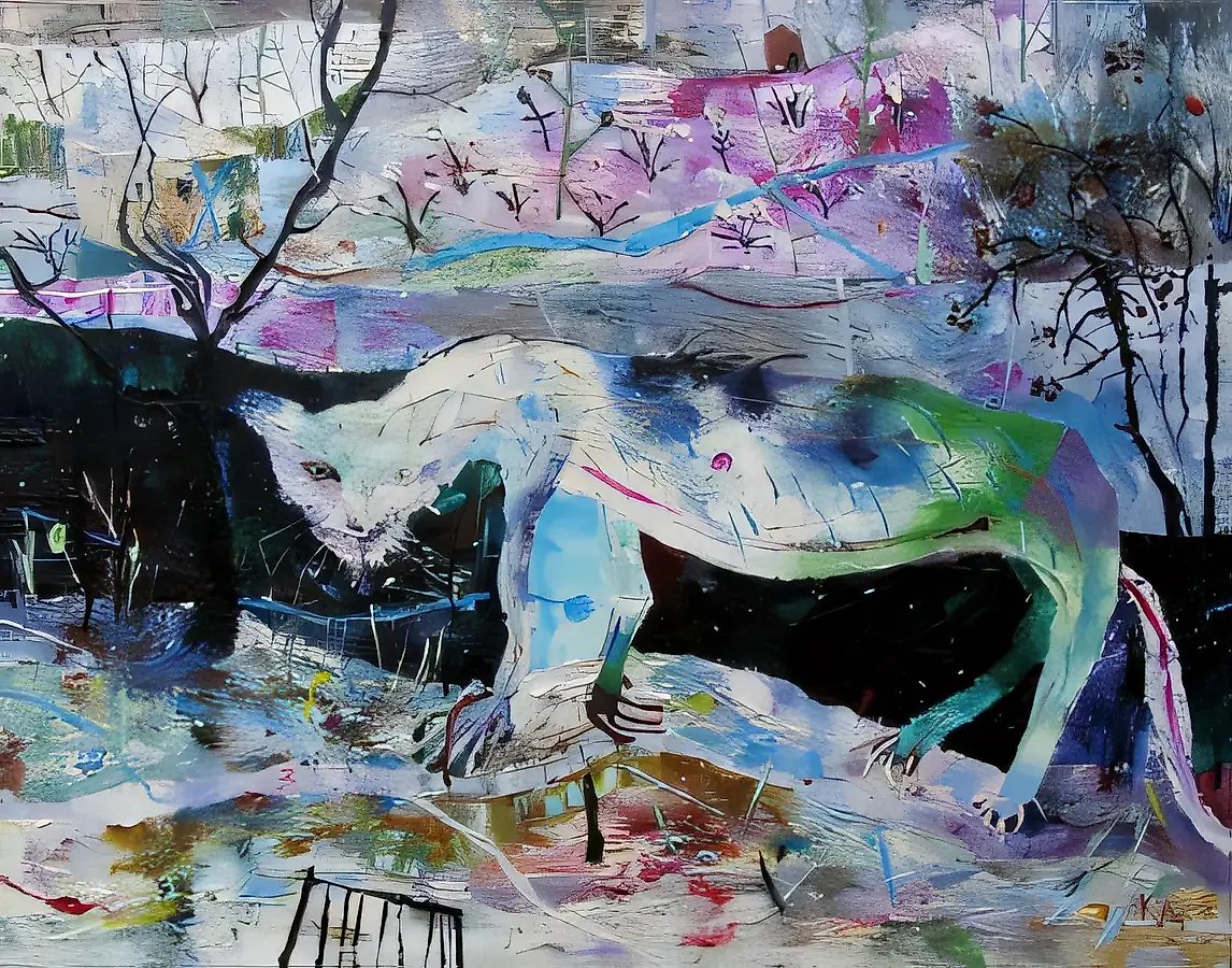 Кот, 1990, масло на холсте