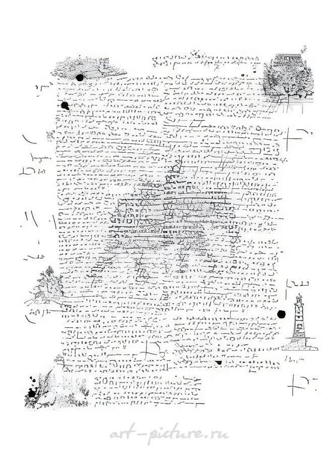 Сеанс №19 (из серии «Автоматическое письмо»), 2008, чернила на бумаге, 123x96 см